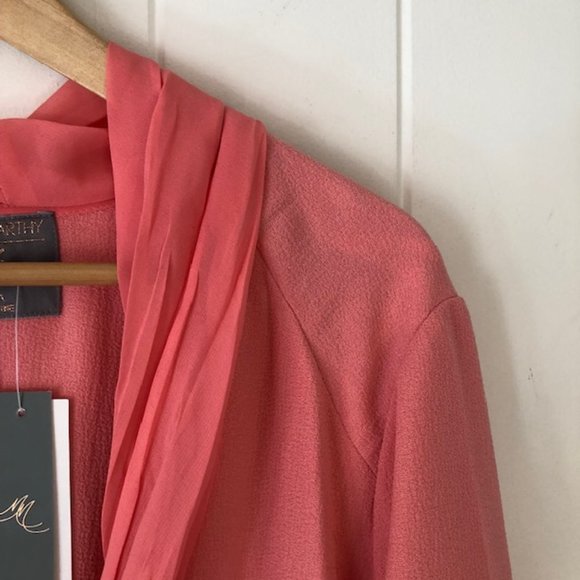 Melissa McCarthy Seven7 Orange Open Front Lightweight Spring Jacket w/Pockets - Picture 3 of 10